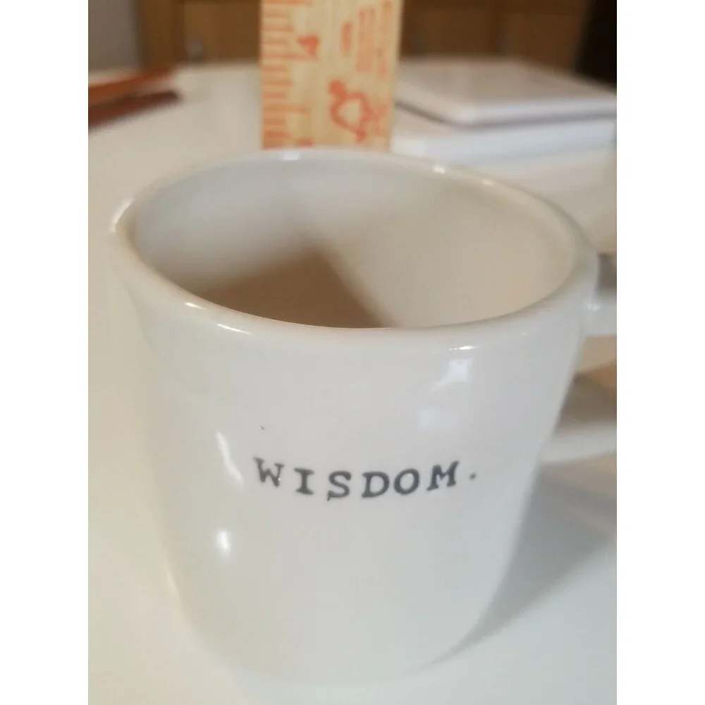 Authentic Rae Dunn Wisdom Ceramic Coffee Mug‎ Magenta Artisan Collection